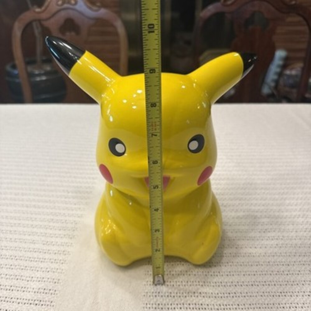 Pokémon Pikachu Piggy Coin Money Bank Ceramic 8.5" Nintendo Fab NY 2014 Wth Plug - Picture 8 of 9